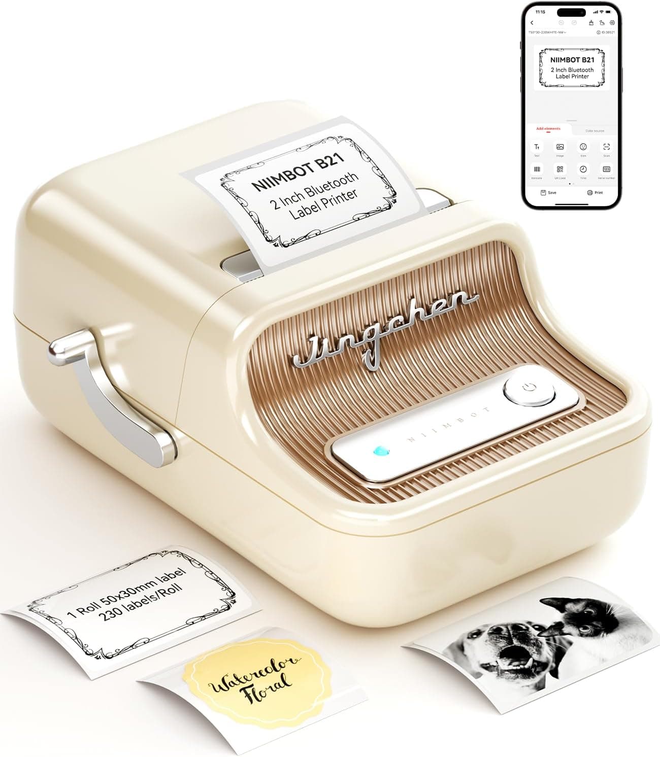 NIIMBOT B21 Label Maker, Bluetooth Thermal Label Printer, Portable Inkless Label Maker for Home Organization, Office, Business