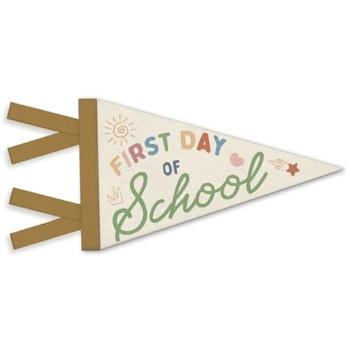 NEFMGEG First Day of School Pennant Felt Flag Sign, Back to School Pennant Flag for Boys Girls, Boho Colorful Back to School Photo Prop for Kids, Banner Sign for Preschool Classroom Decor