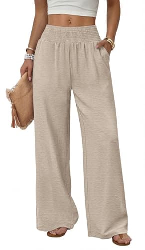 Wide Leg Linen Pants Woman Boho Palazzo