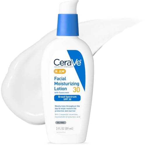 CeraVe AM Oil Face Moisturizer Lotion, Sunscreen for Face, SPF 30, 3oz