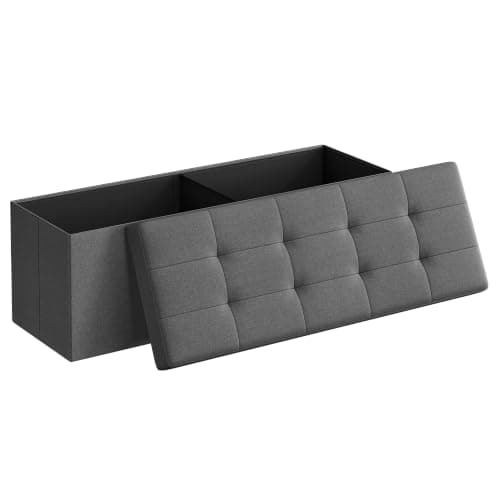 SONGMICS 43.3 Inches Folding Storage Ottoman Bench, Load 660 lb