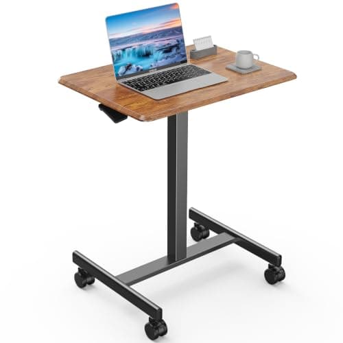 DUMOS Mobile Rolling Desk with Wheels Adjustable Height