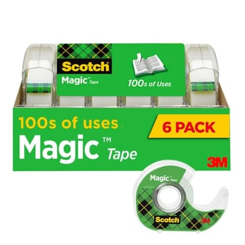 Scotch Magic Tape, Invisible, 6 Tape Rolls with Dispenders