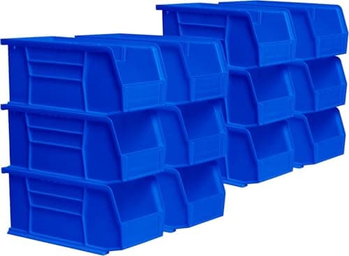 Akro-Mils 30230 AkroBins Plastic Storage Bins, 11"x5"x5", Blue, 12-Pack | Space-Saving Design for Garage, Classroom & Warehouse Use, Parts Sorting, Supply Management, Inventory, Hardware & Crafts