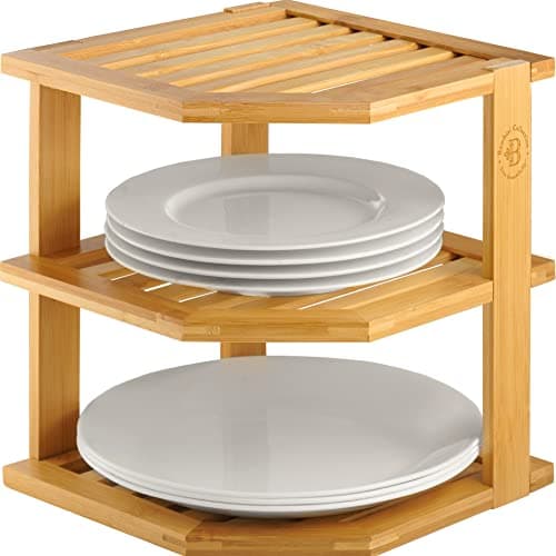 Corner Plate Organizer for Cabinet