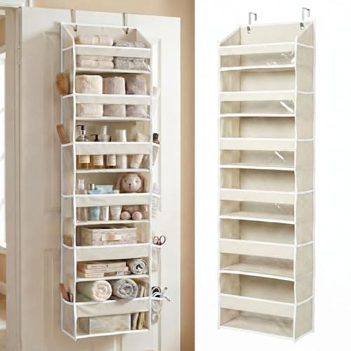 HOMELUX THEORY Over the Door Organizer, 6-Tier, 100D Fabric, Ivory 1pc