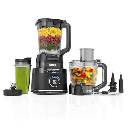 Ninja Kitchen System, BlendSense Tech, 72 oz, 1800PW, Black, TB401 | BlendSense Tech for smoothies, cookie dough, salsa & more. 8-cup processor bowl, 24-oz cup, 1800 peak watts.