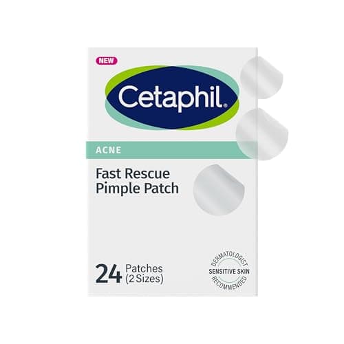 Cetaphil Acne Patches Salicylic Acid & CICA, Sensitive Skin Care, 24ct | Hydrocolloid Pimple Patches, Salicylic Acid + Heartleaf Extract, Overnight Results, Gentle Sensitive Skin Formula, 24 Count