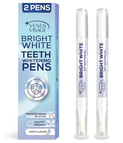 Venus Visage Teeth Whitening Pen and Tooth Polishing Kit (Pack of 2) – Professional Teeth Whitening Gel, 30+ Uses, Low Sensitivity, Enamel-Safe Mint Formula – Removes Coffee, Wine & Tobacco Stains