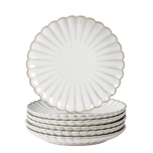 Ceramic 6 inch Small Dessert Plates, Set of 6