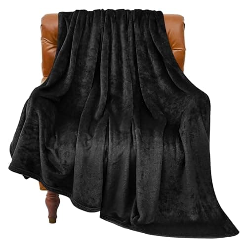 BEDELITE Fleece Blanket Soft Plush Throw for Couch Black 50"x60" | Ultra Soft Fleece, Plush Microfiber, Lightweight Warmth, All Season Comfort, Fade Resistant, Machine Washable, Couch Sofa Bed