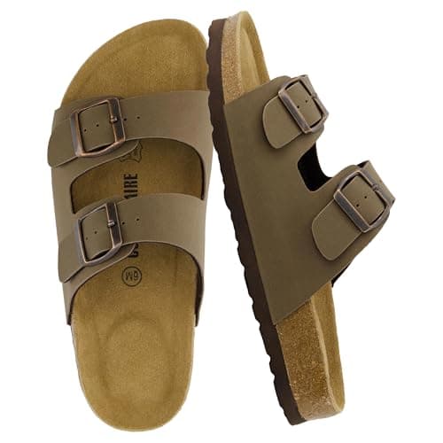 CUSHIONAIRE Lane Cork Slide Women's Sandals, Comfortable Sandals for Women, Brown 8