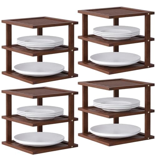 4 Pack Bamboo Corner Shelf