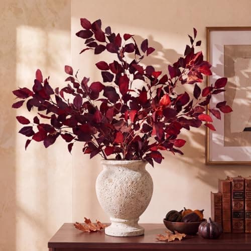 Wavwavw 6 Pcs Burgundy Artificial