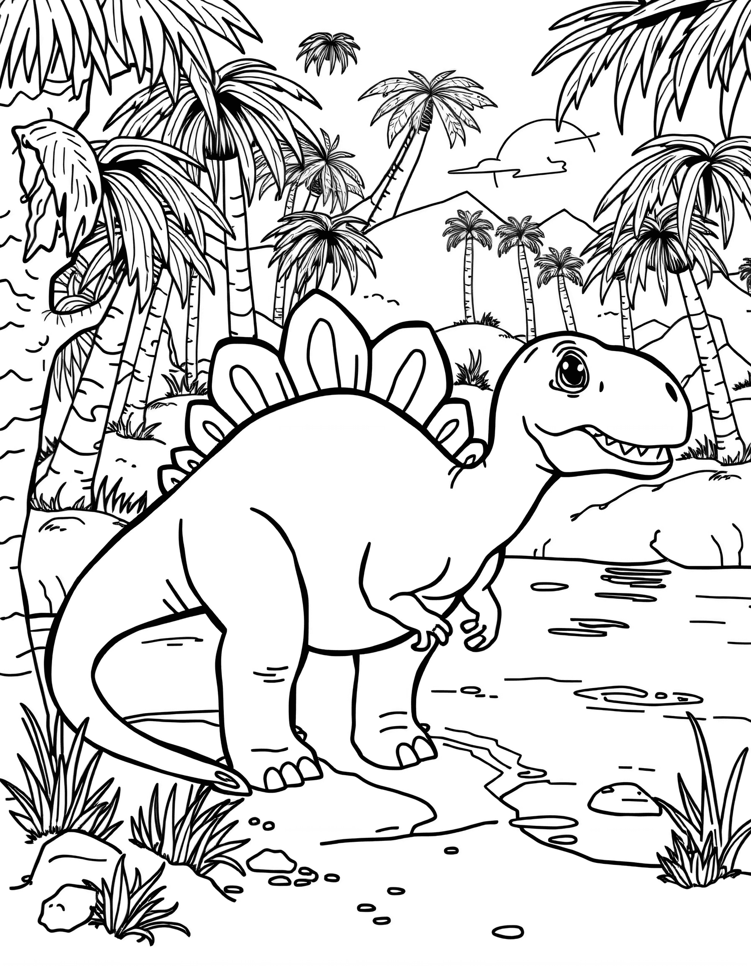 Dinosaurs coloring page 5
