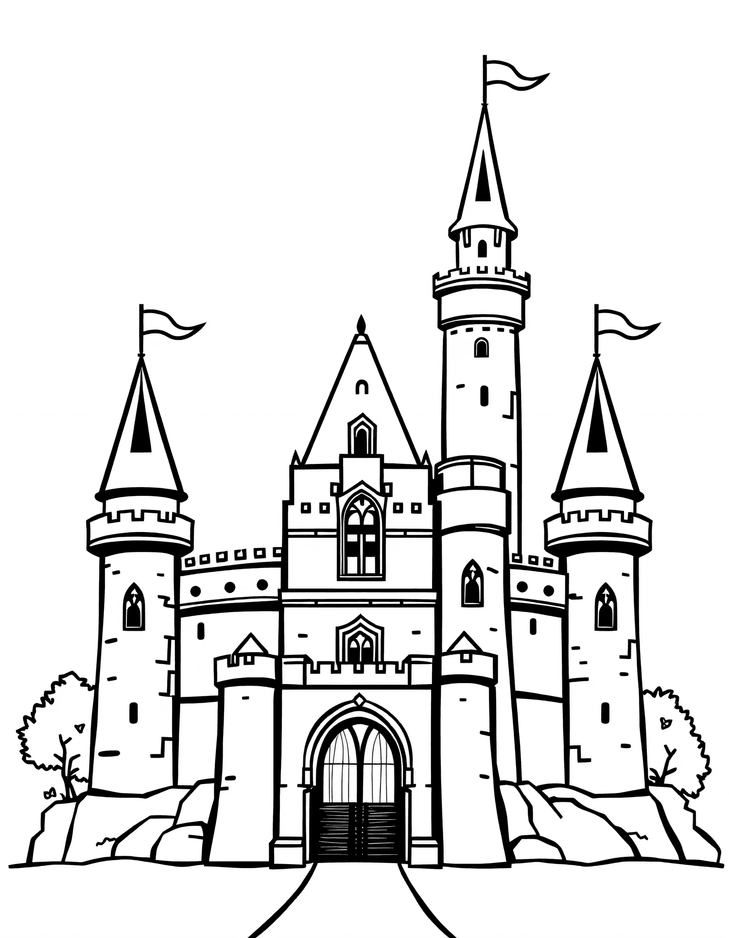 Princesses & Unicorns coloring page 2