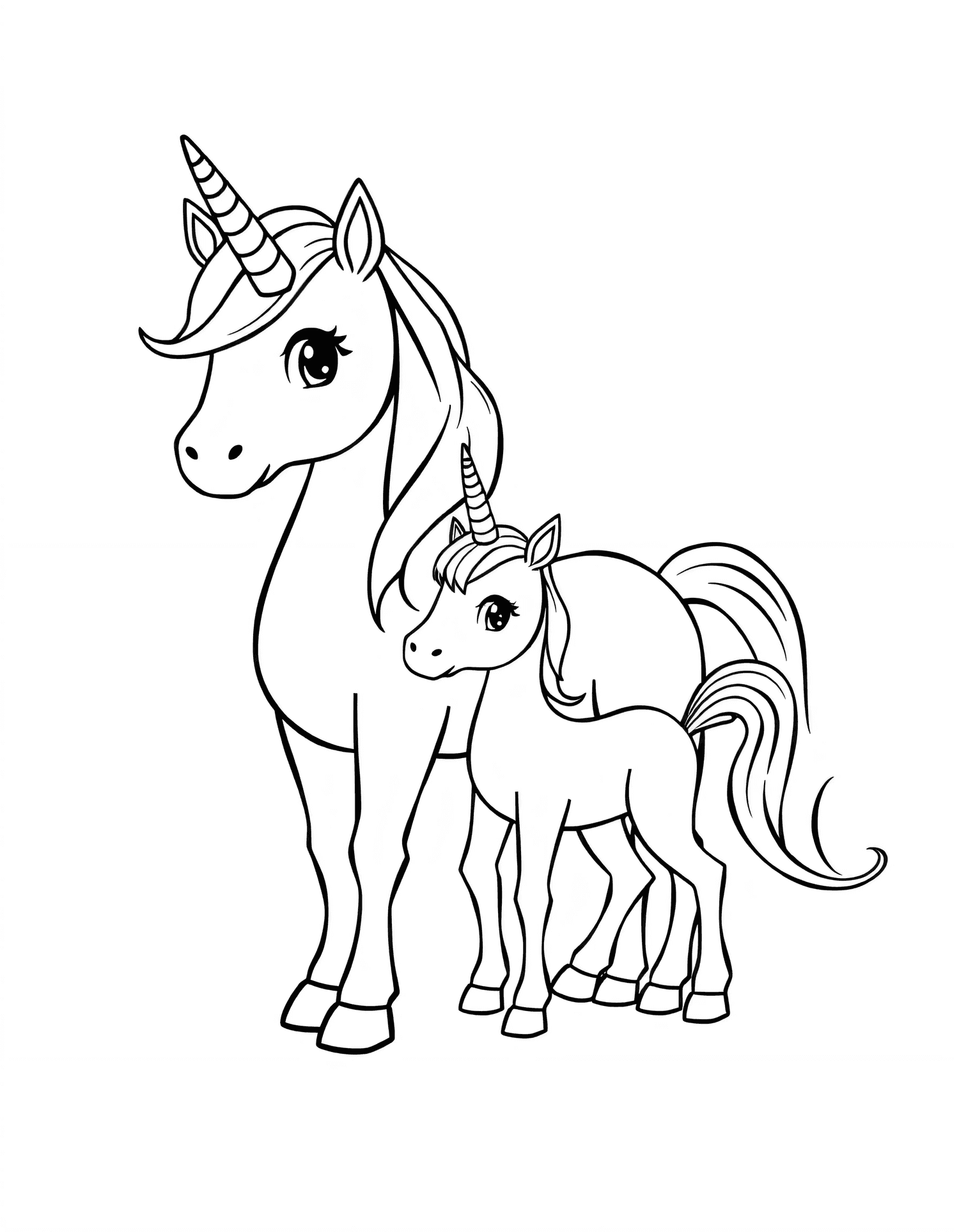 Princesses & Unicorns coloring page 4