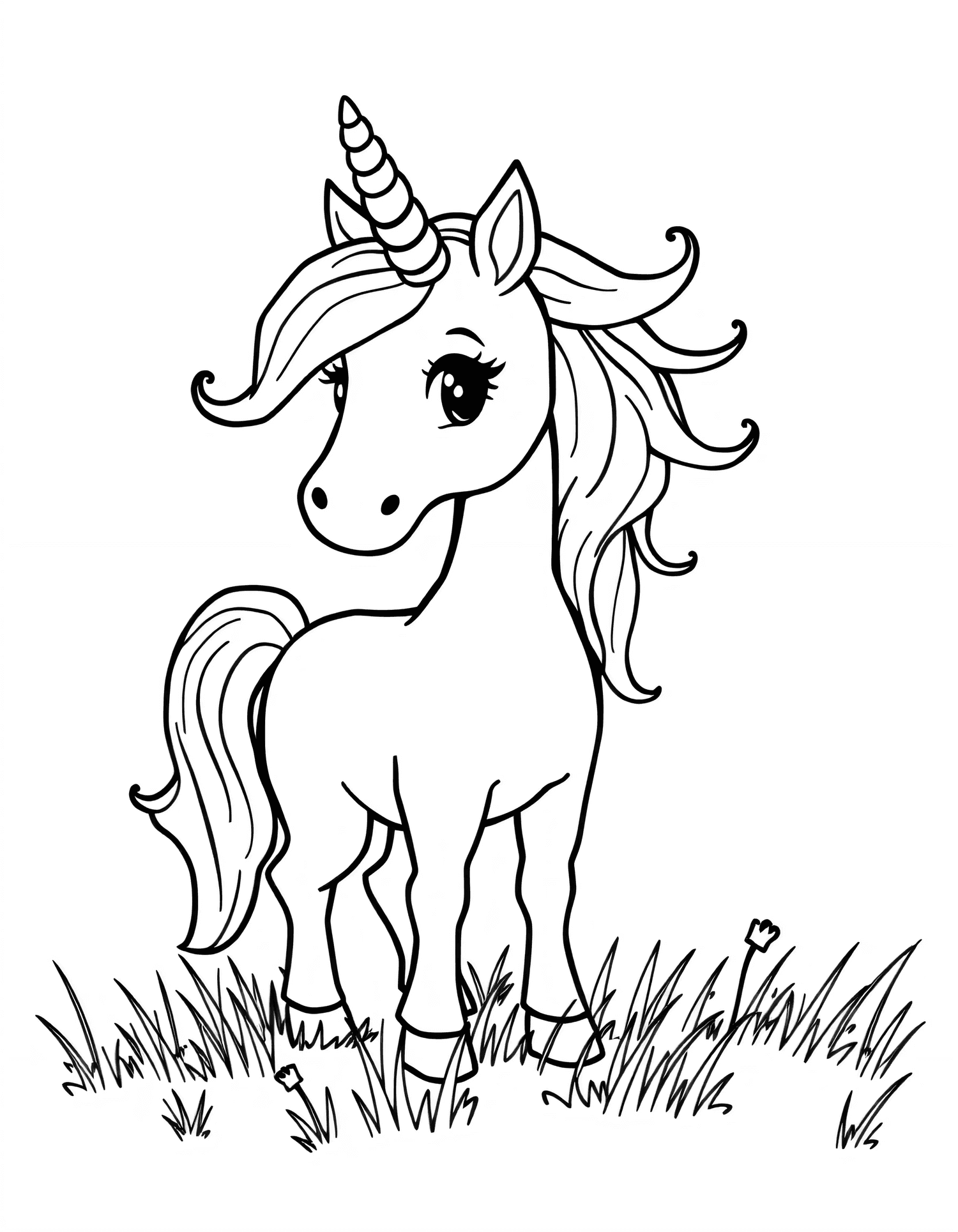Princesses & Unicorns coloring page 6