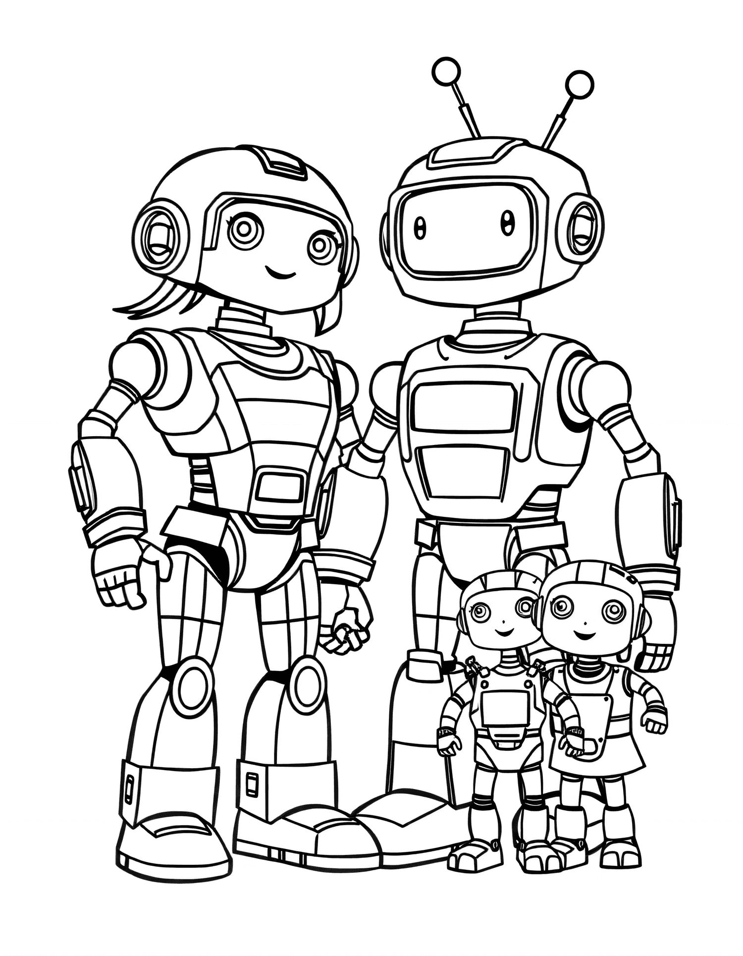 Robots & Tech coloring page 2