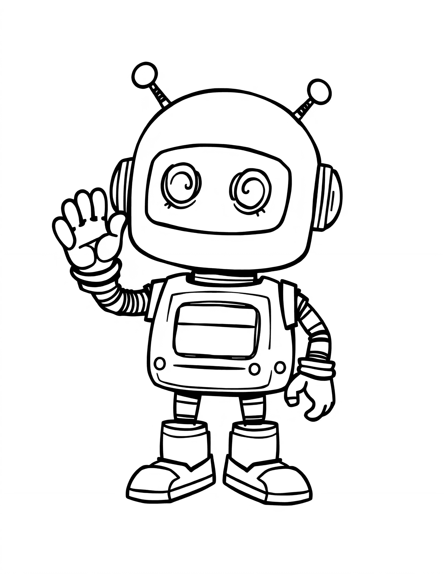 Robots & Tech coloring page 3