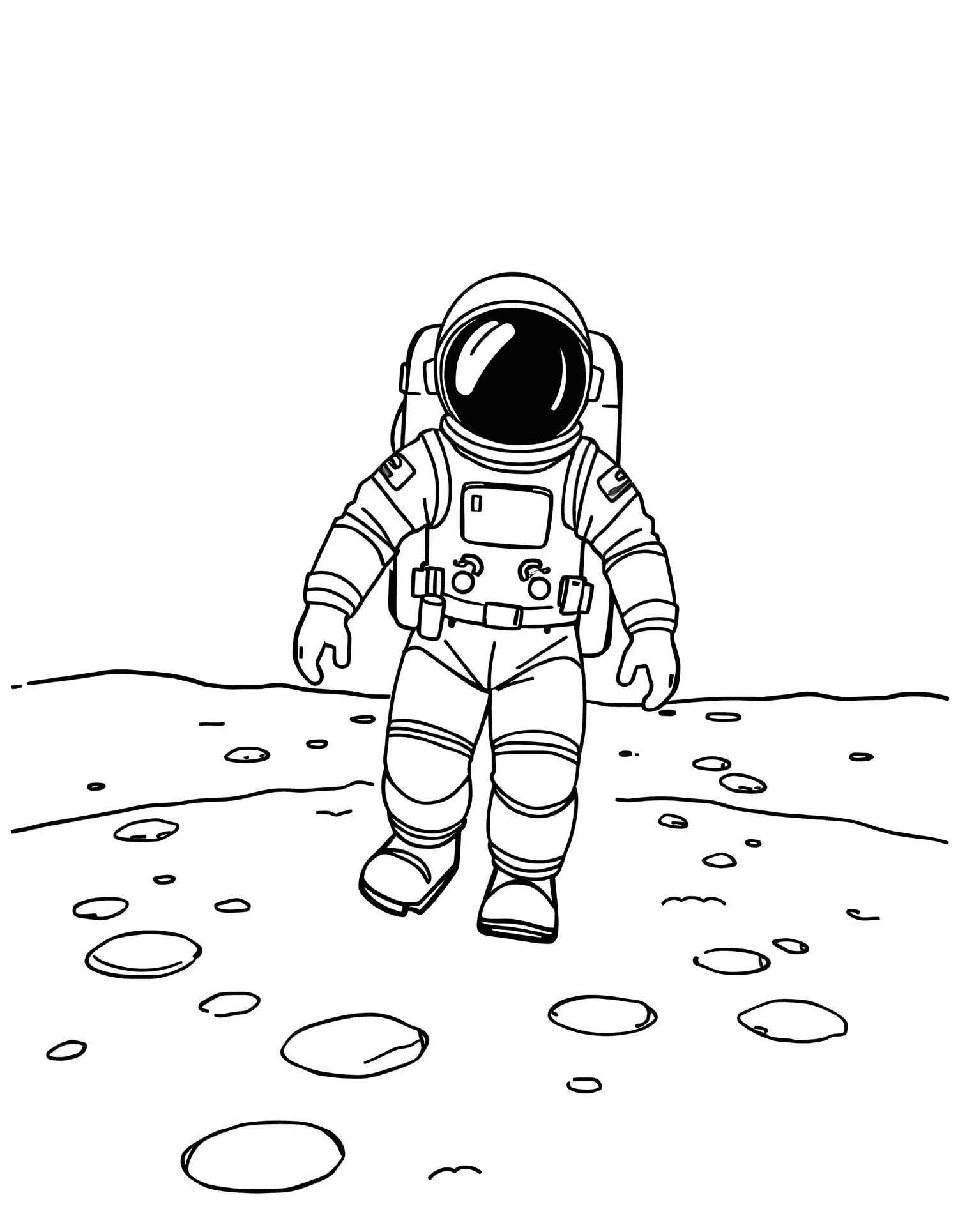 Space & Astronauts coloring page 2