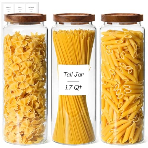 3Pcs Airtight Glass Pasta Storage Containers