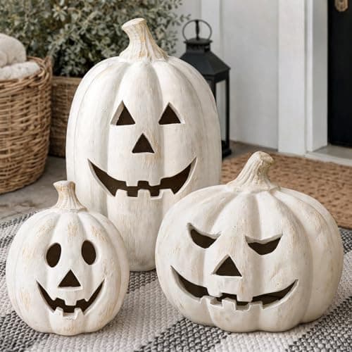 White Terracotta Jack-O-Lantern
