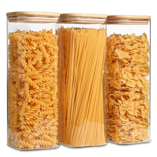Glass Spaghetti Pasta Storage Containers with Lids
