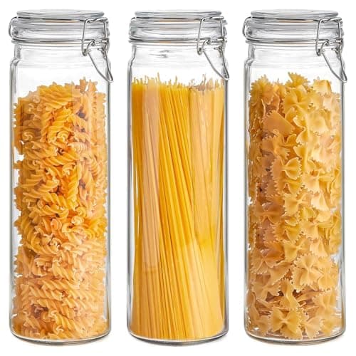 3-Pack 68oz 13-Inch Tall Glass Pasta Containers