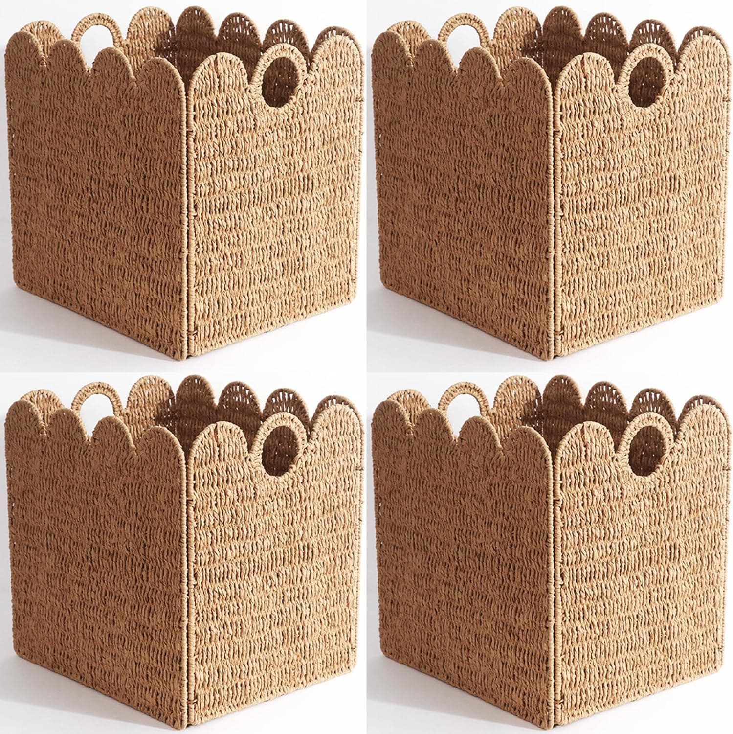 Wicker Storage Cubes Basket 12”x12“